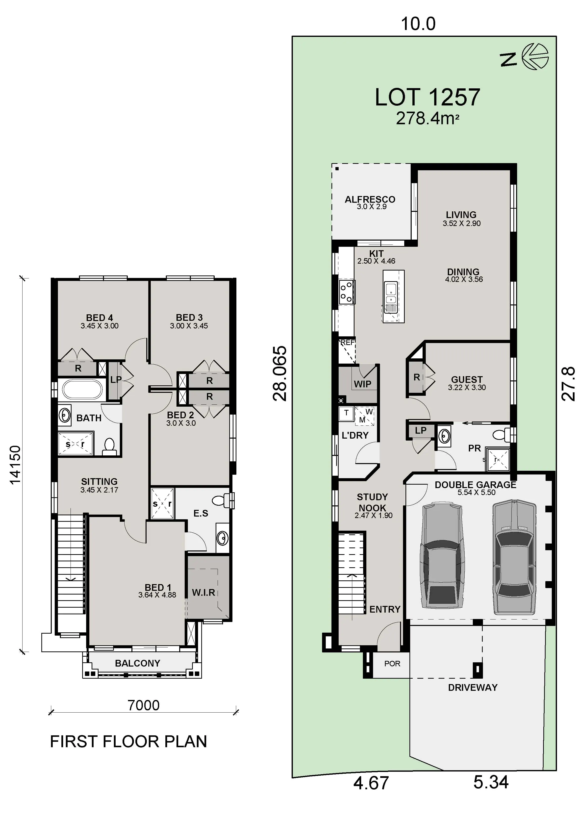 Lot 1257 Ellenbrook 24 GS East Port Color Plan