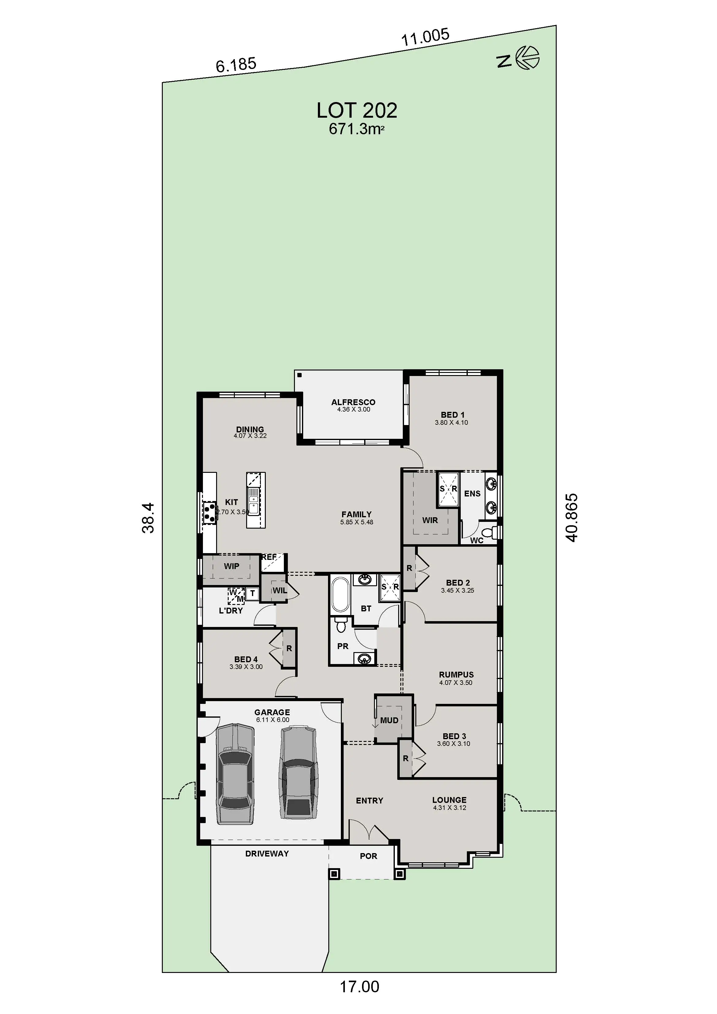 Lot 202 Auburn 30 Modified Modern Hampton Color Plan