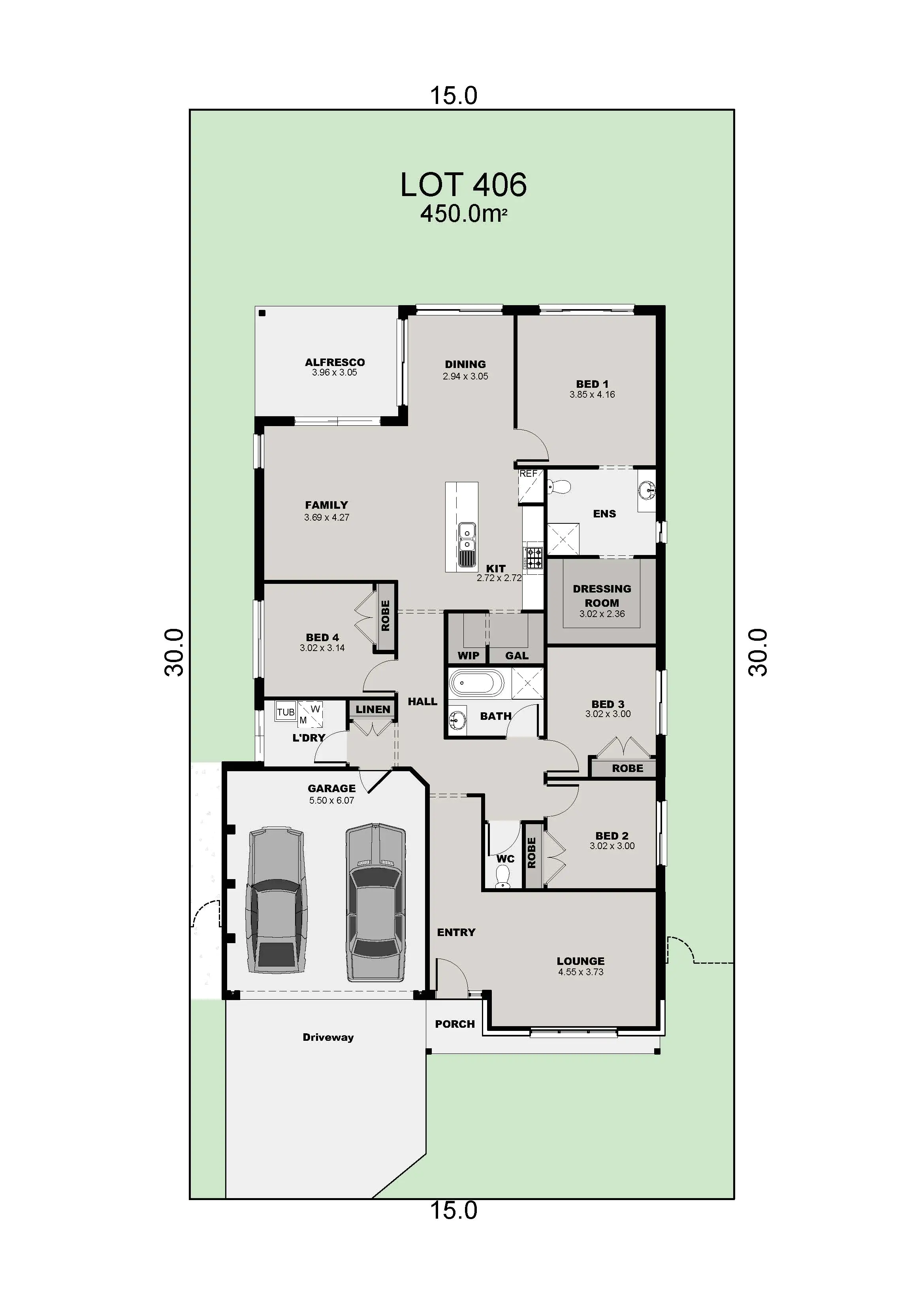 Lot 406 Palmview 25 Hampton Sands Color Plan