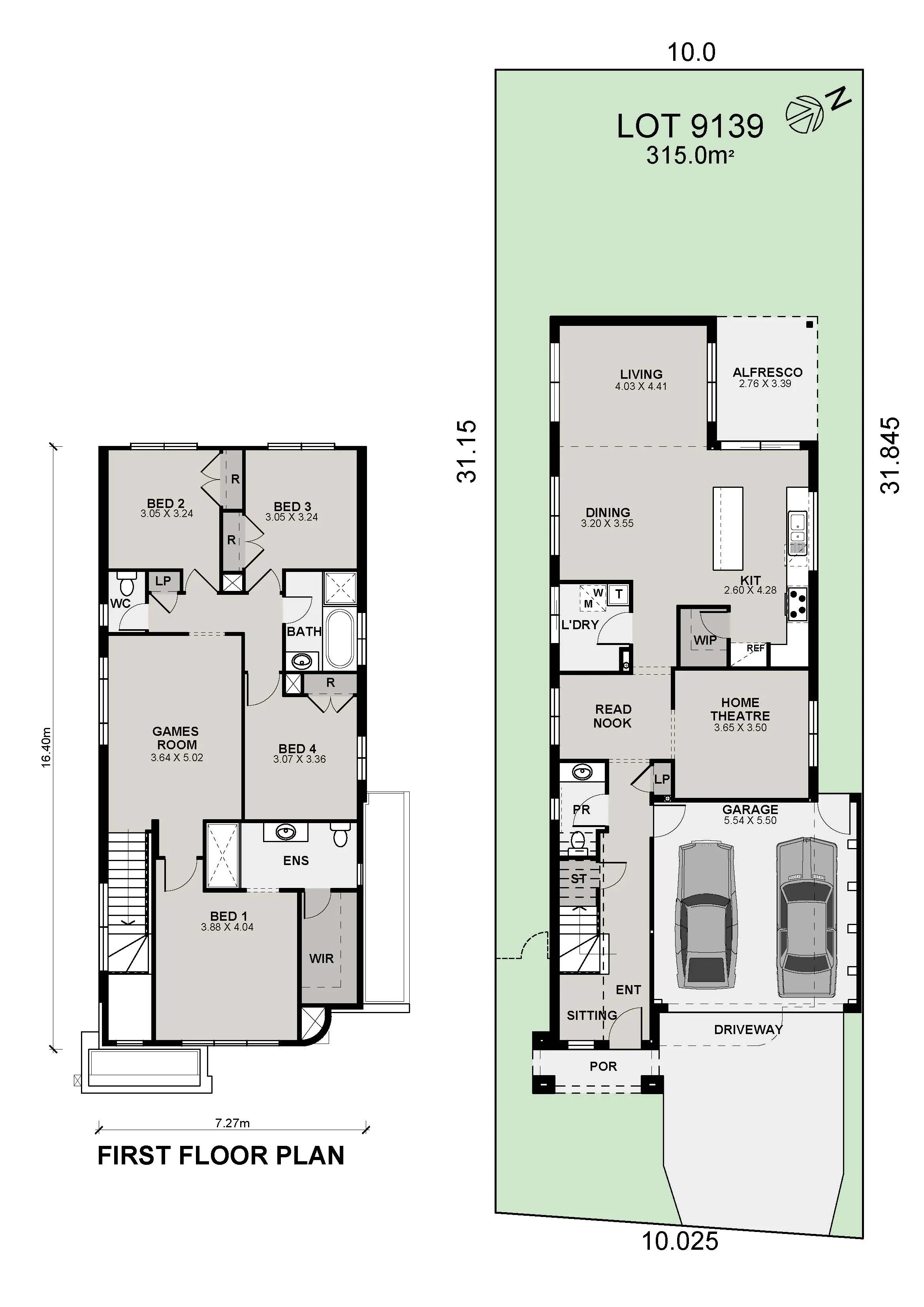 Lot 9139 Carisbrook 28 reverse Rear Amalfi Color Plan