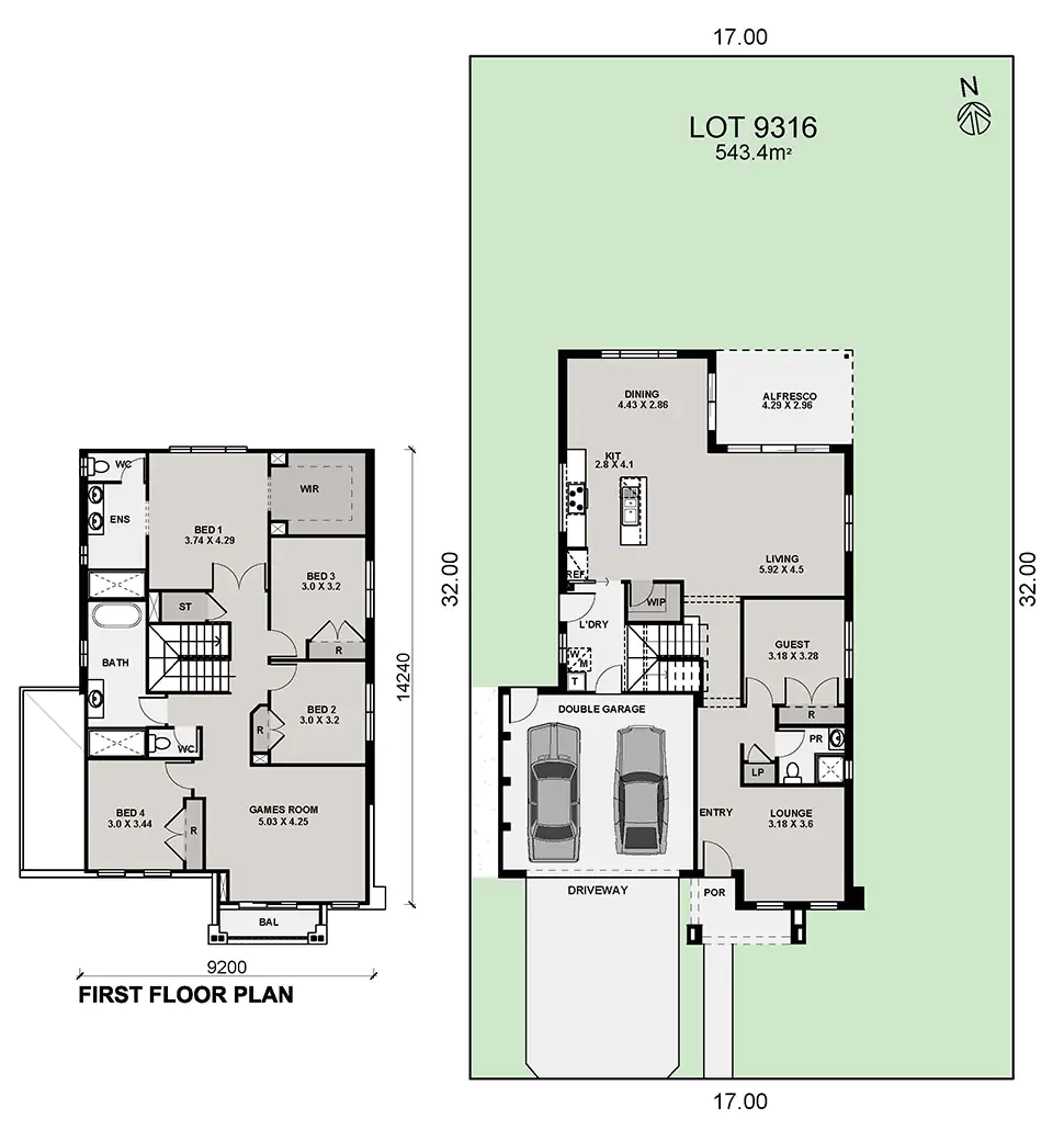 Lot 9316 Bristol 30 GS East Port Color Plan Updated